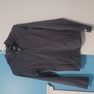 Gray hooded zip up jacket